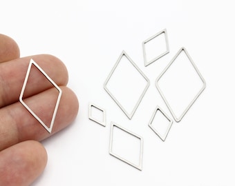 6 Pcs Stainless Steel Triangle Connector, Triangle Charms, Triangle Earring, Geometric Connector, Jewelry Making, Steel Findings, SH-2898