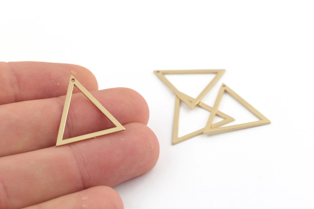 Triangular Jewellery 6 Pcs Raw Brass Triangle Charm, Triangle Earrings, Triangle Pendant ...
