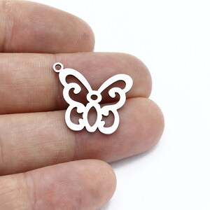 2 Pcs Stainless Steel Month Pendant, Lase Cut Butterfly Charm, Butterfly Earrings, Animal Findings, Necklace Pendant, Steel Findings,SH-3135