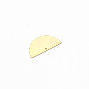 2 Pcs 24k Gold Plated Half Round Charm, Semi Circle Pendant, D Shape Pendant, Semi Circle Earring, Half Round Connector, 14x28mm, SH-2719