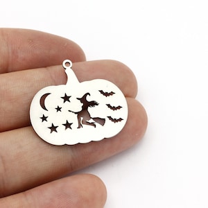 Stainless Steel Witch Charms ,Steel Charms With 1 Loop , 0.6x32x38 mm  ,Earring Charms Findings ML42