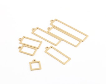 Vintageparts connettore fai da te rettangolare color oro ottone