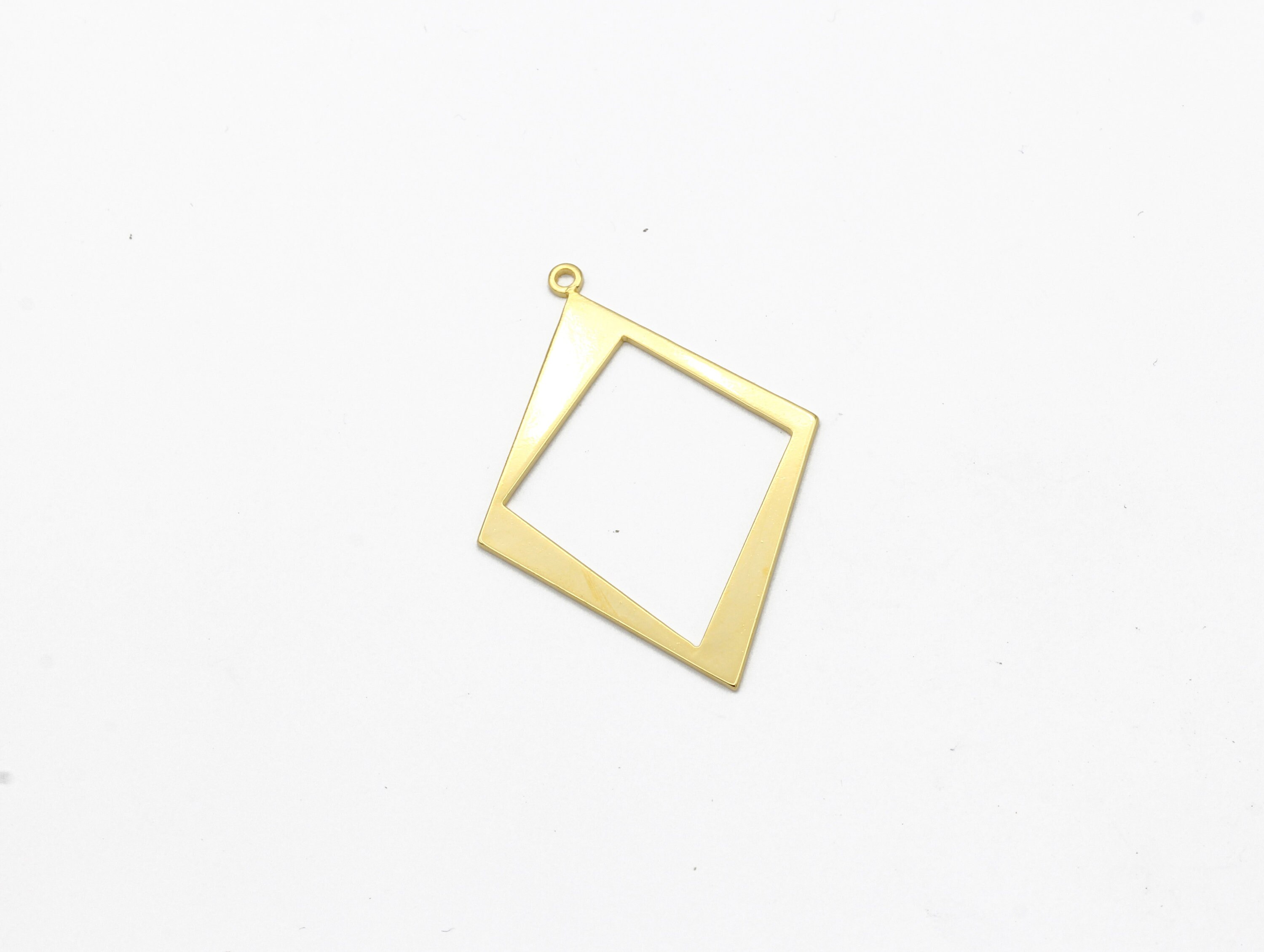 2 Pcs 24k Gold Plated Triangle Connector, Hollow Triangle