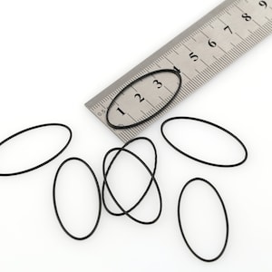 10 Pcs Black Plated Oval Link Charms, Oval Connector, Geometric Hoop Connector, Earring Findings, Oval Link Jewelry, 19x38mm, SH-1012