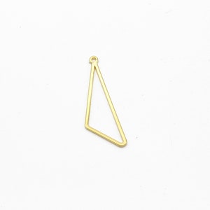 24k Gold Plated Triangle Earring, Triangle Pendant, Chevron Charms, Triangle Charms, Geometric Jewelry, Gold Findings, 12x37mm, SH-2674