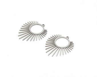 Roestvrij stalen zonbedels, ronde zonhanger, zonoorbellen, roestvrijstalen zonneschijnsieraden, oorbelconnector, lasergesneden bevindingen, SH-1161