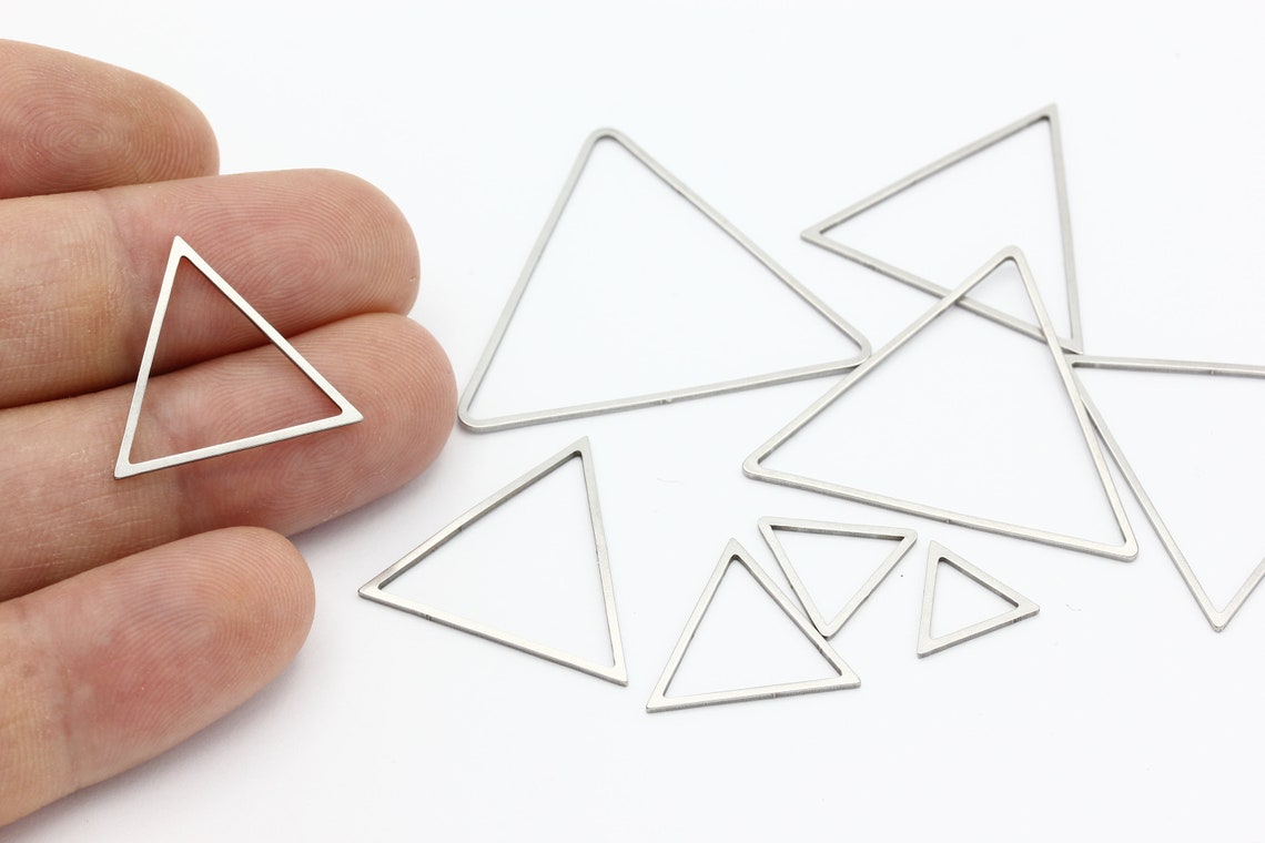 Triangle Wire Fastener 6 Pcs Stainless Steel Triangle Connector, Triangle Ring Charms, Blank ...