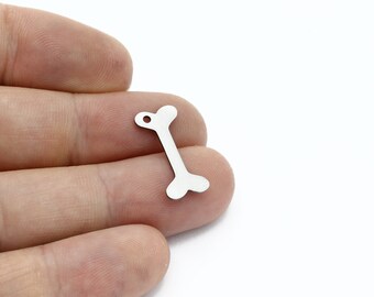 6 Pcs Stainless Steel Dog Bone Pendant, Dog Bone Charm, Dog Bone Earrings, Steel Findings, Laser Cut Findings, Earring Charm, SH-3209