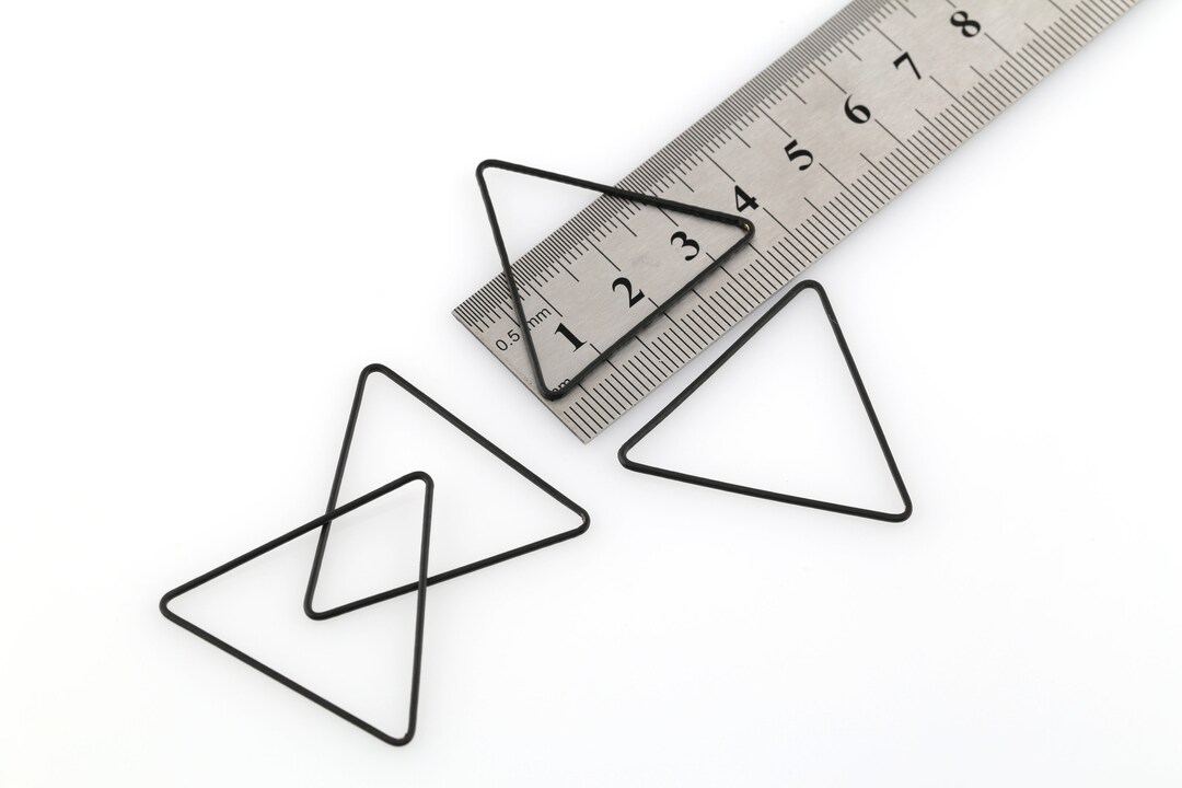 Triangle Wire Fastener 6 Pcs Black Plated Triangle Connector, Triangle Ring Charms, Blank ...