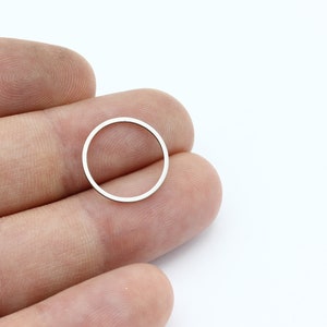16 mm Edelstahl-Kreis-Link, runder geschlossener Ring, Kreis-Verbinder, runde Creolen, Bandringe, Stahlzubehör, 50 Stück, SH-2548
