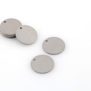 20mm Stainless Steel Disc Charm, Round Disc Charms, Stamping Tag, Personalized Coin, Flat Disc Charm, Stainless Steel Findings, 6Pcs, SH-499