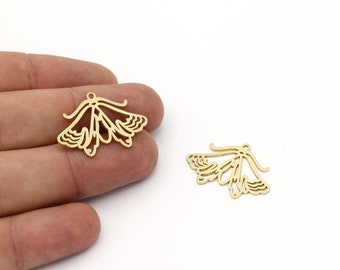 Raw Brass Butterfly Charms, Butterfly Earrings, Moth Pendant, Animal Findings, Necklace Pendant, Laser Cut Findings, Brass Jewelry, SH-1468
