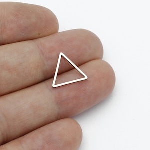10 pcs Stainless Steel Triangle Connector, Triangle Ring Charms, Blank Triangle Pendant, Geometric Connector, Jewelry Making, SH-2337