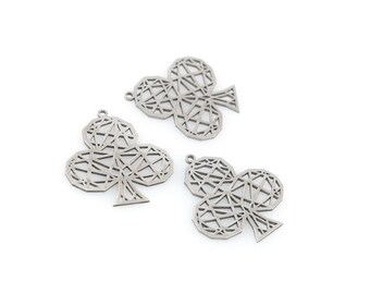 2 Pcs Stainless Steel Tree Pendant, Tree Findings, Tree Charms, Laser Cut Tree Earrings, Herb Charms, Steel Jewelry, 30x32mm, SH-259