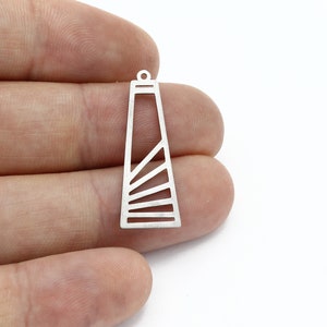 2 Pcs Stainless Steel Rectangle Earrings, Geometric Pendant, Rectangle Charms, Steel Findings, Earring Charm, Laser Cut Findings, SH-3150