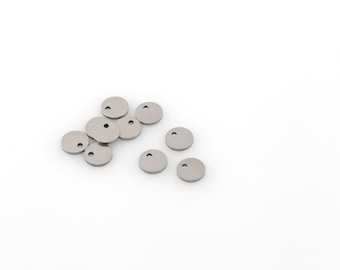 8mm roestvrijstalen schijf charme, ronde schijf charmes, stempel tag, gepersonaliseerde munt, platte schijf charme, roestvrijstalen bevindingen, 50st, SH-469