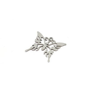 2 Pcs Stainless Steel Butterfly Pendant, Butterfly Charms, Animal Findings,,Necklace Pendant, Wholesale Jewelry, Steel Findings, SH-1205