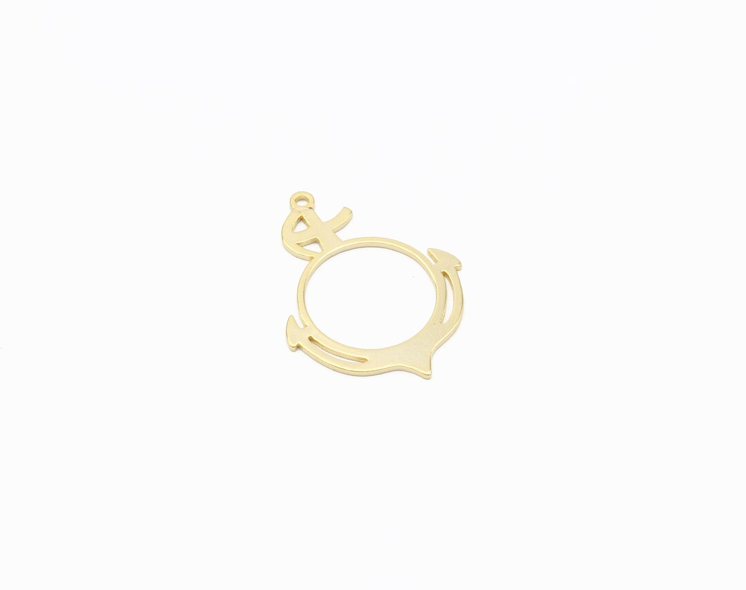 Pendentif Ancre Plaqué Or 24k - 1 1/4 X 3/4 Pouces - Neuf Sans Emballage