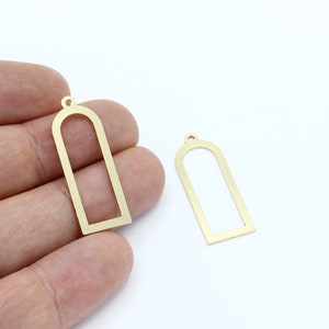 12 connecteurs en forme de D en laiton brut, boucle d&#39;oreille en forme de D, pendentif en forme de D, breloque en forme de D arche, accessoires en laiton, 12 x 32 mm, SH-2410