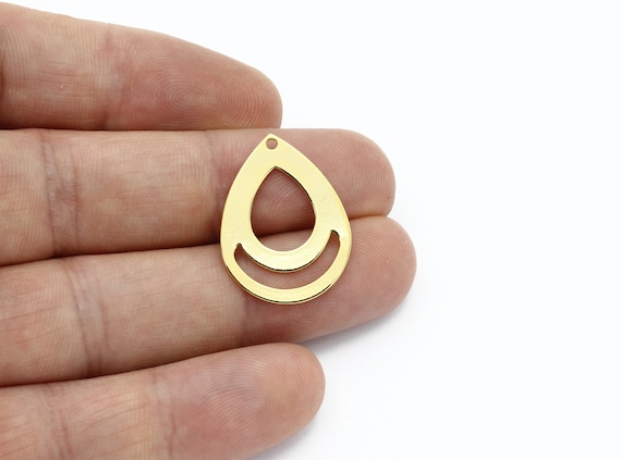 24K ゴールドメッキ ドロップイヤリング 2個セット ドロップ