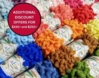 Alize Puffy Yarn, Hand Knitted Yarn, Very Soft Amigurumi Animal Yarn, Soft Chunky Super Bulky Fluffy Plush Plushies Yarn, Blanket Jumbo Yarn