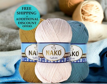 Nako Saten Yarn, Acrylic Yarns, Nako Yarn, Accessories yarn, Crochet Yarn, Summer Yarn, Satin Yarn, Wrap Yarn, Amigurimi Baby Yarn, Toy Yarn