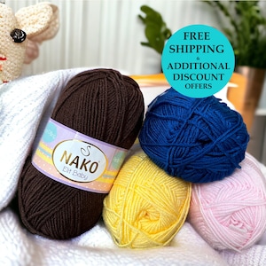 NAKO Elit Baby, Premium Acrilic Yarn, Anti Allergenic Yarn, Baby Accessories, Baby Hat, Baby Yarn, Soft Yarn, Baby Sock Yarn, Acrilic Yarn 2