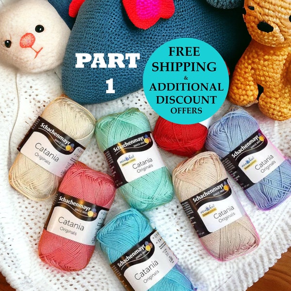 Schachenmayr Catania Amigurumi yarn, Amigurumi Cotton Yarns, Shiny Cotton Baby Yarn, Shiny Amigurumi Doll Yarns, Part 1, code 100 to 402