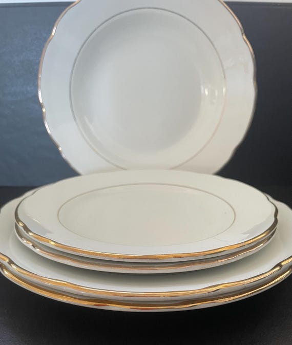 Set of 6 Antique Richard Ginori Plates - S.C Richard / White and