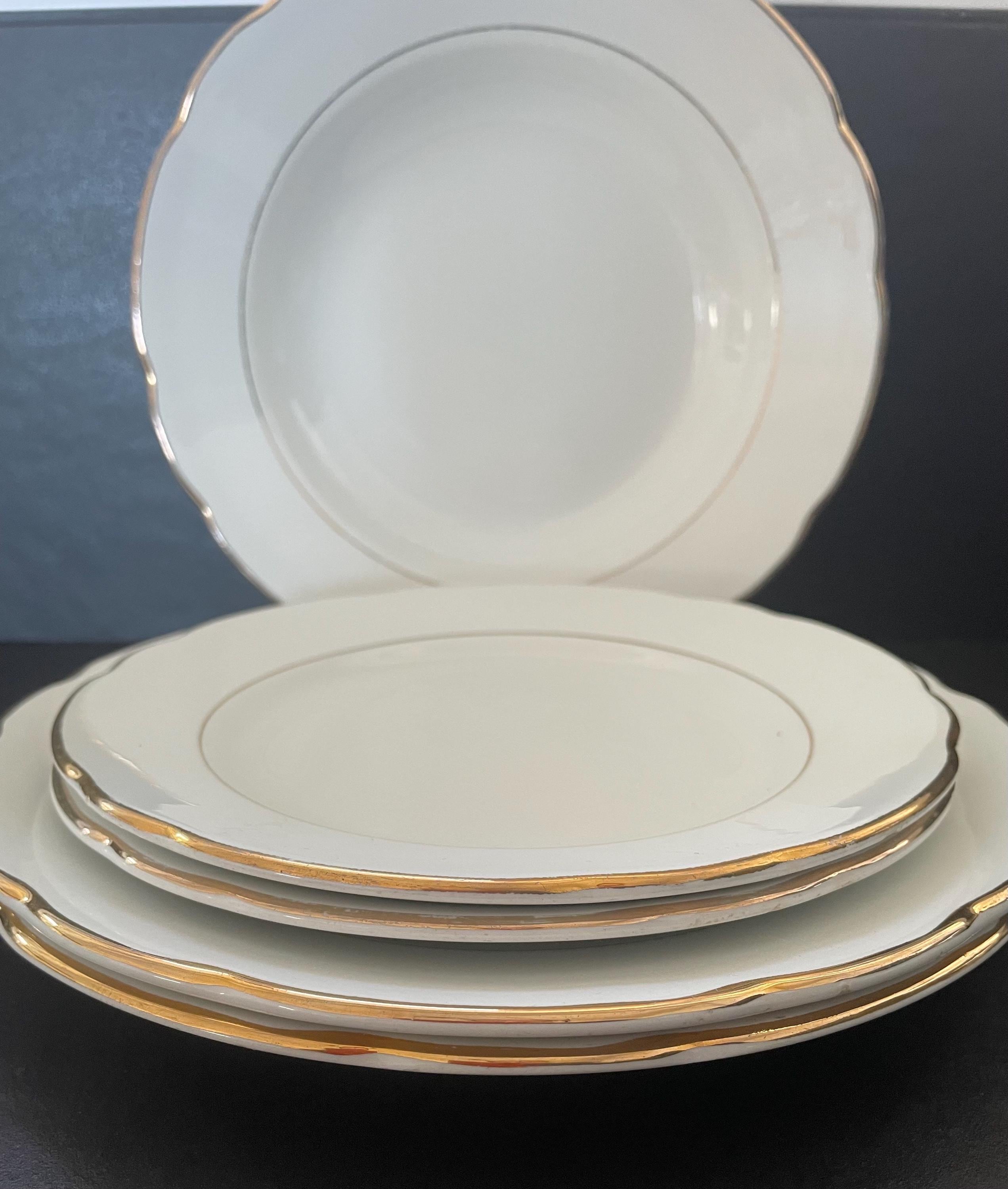 Set of 6 Antique Richard Ginori Plates - S.C Richard / White and
