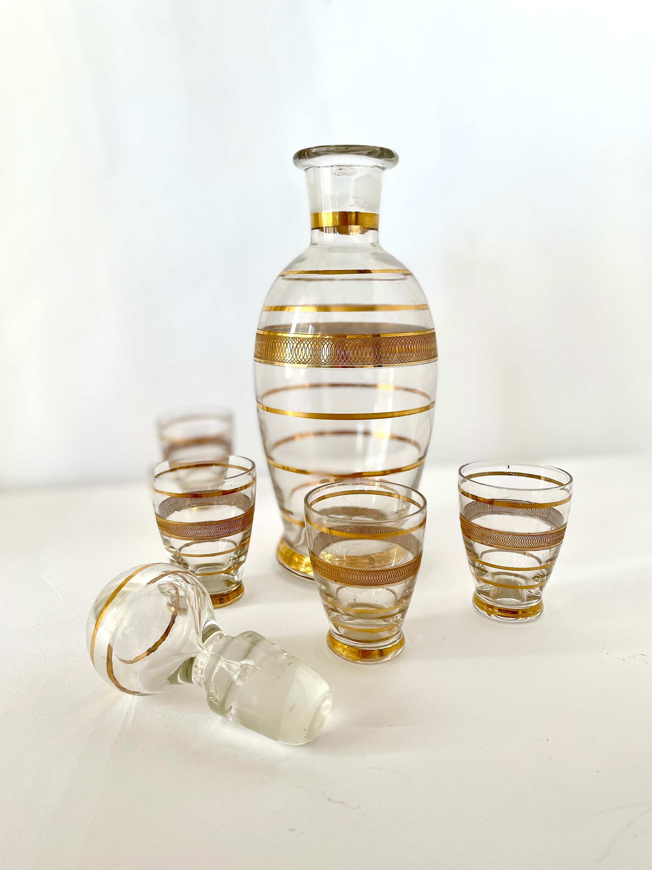 アンティークの吹きガラスグラス（金装飾）/1930年代イタリア製