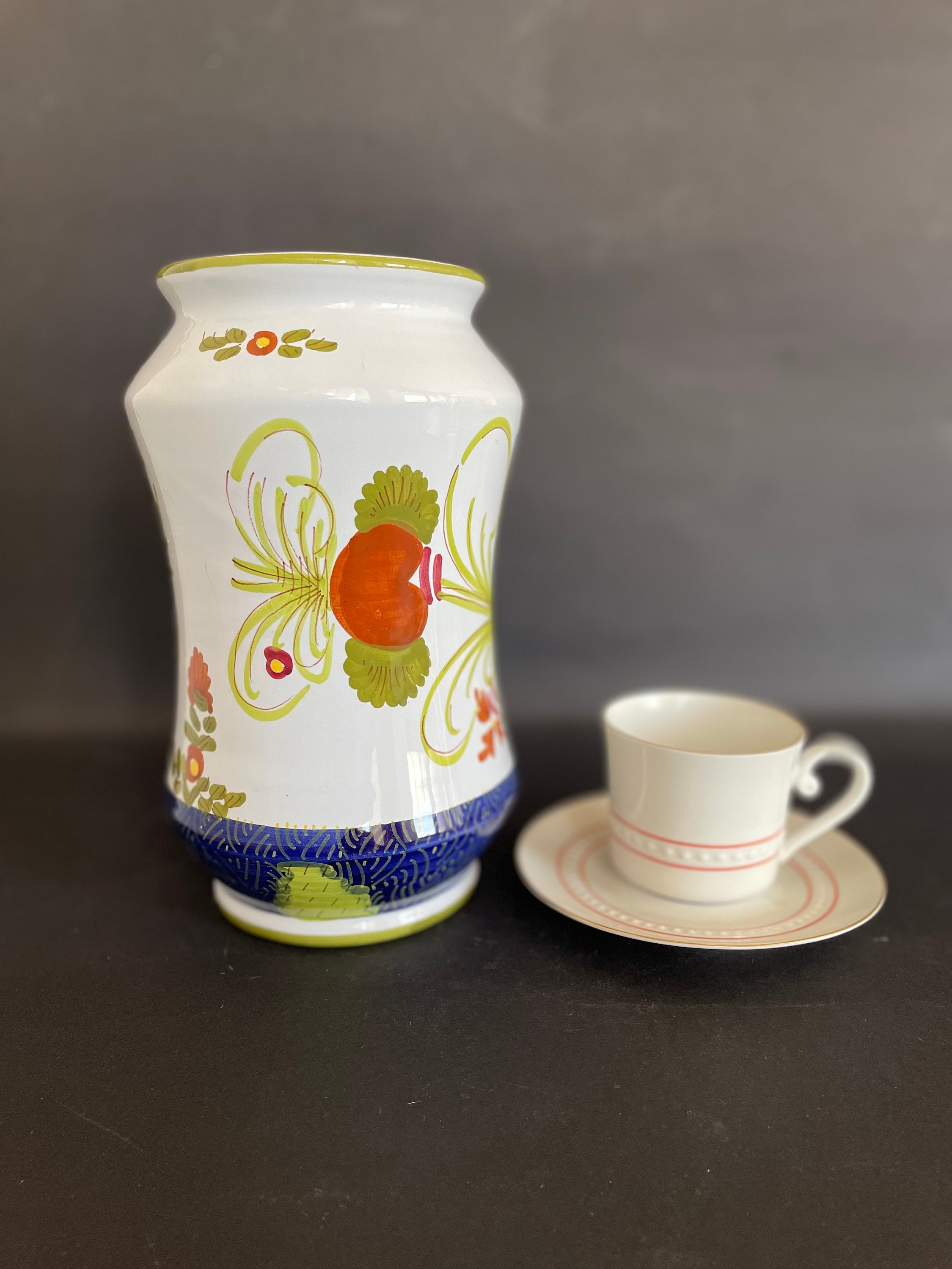 Hand-painted Italian Artistic Ceramic Flower Vase - H 20 Cm