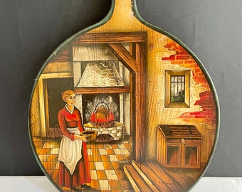 Painting on Wood by R. Simonetto / Painting of a Woman