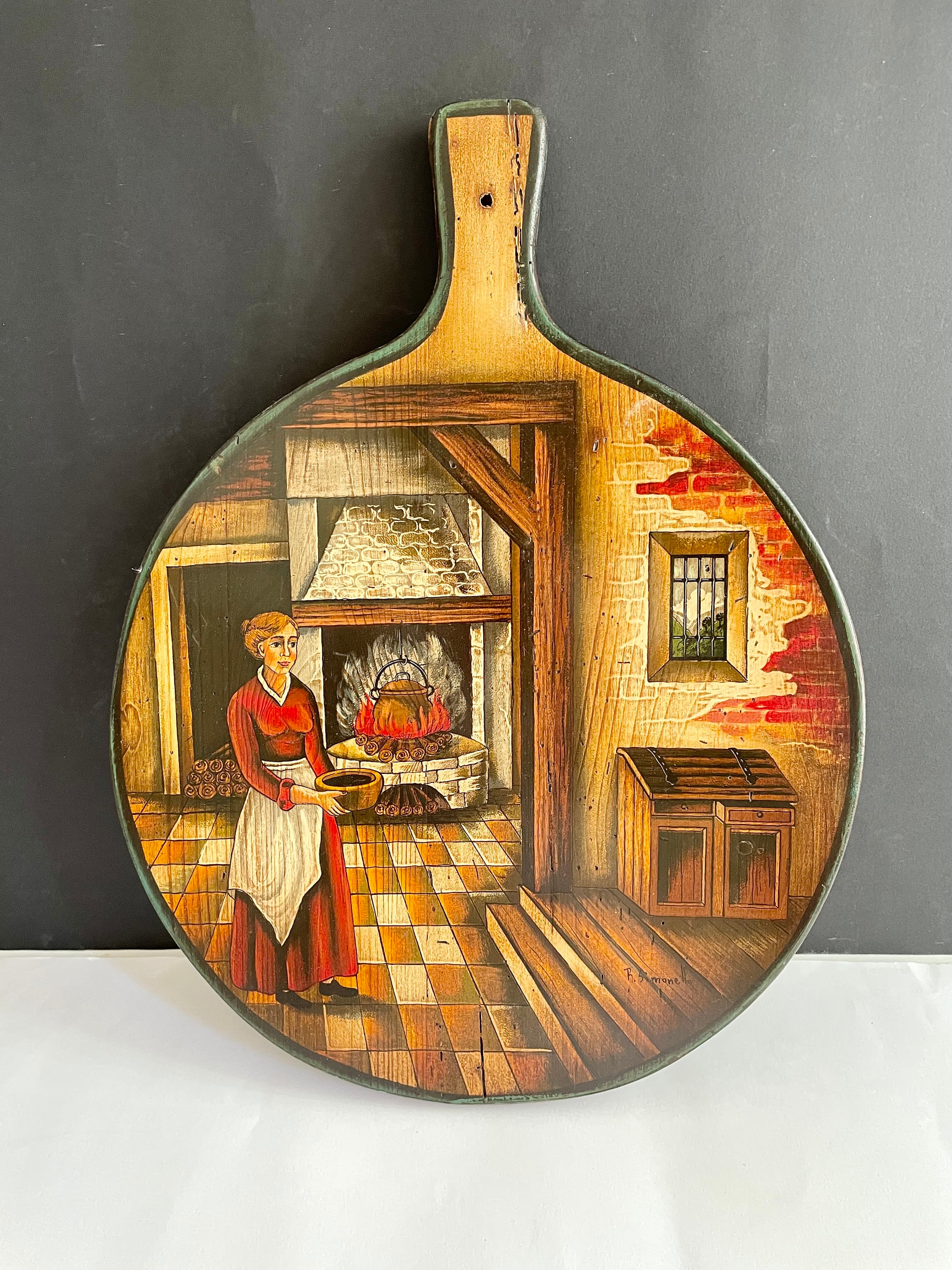 大型油彩画 R.Simonetto【Wood Art】