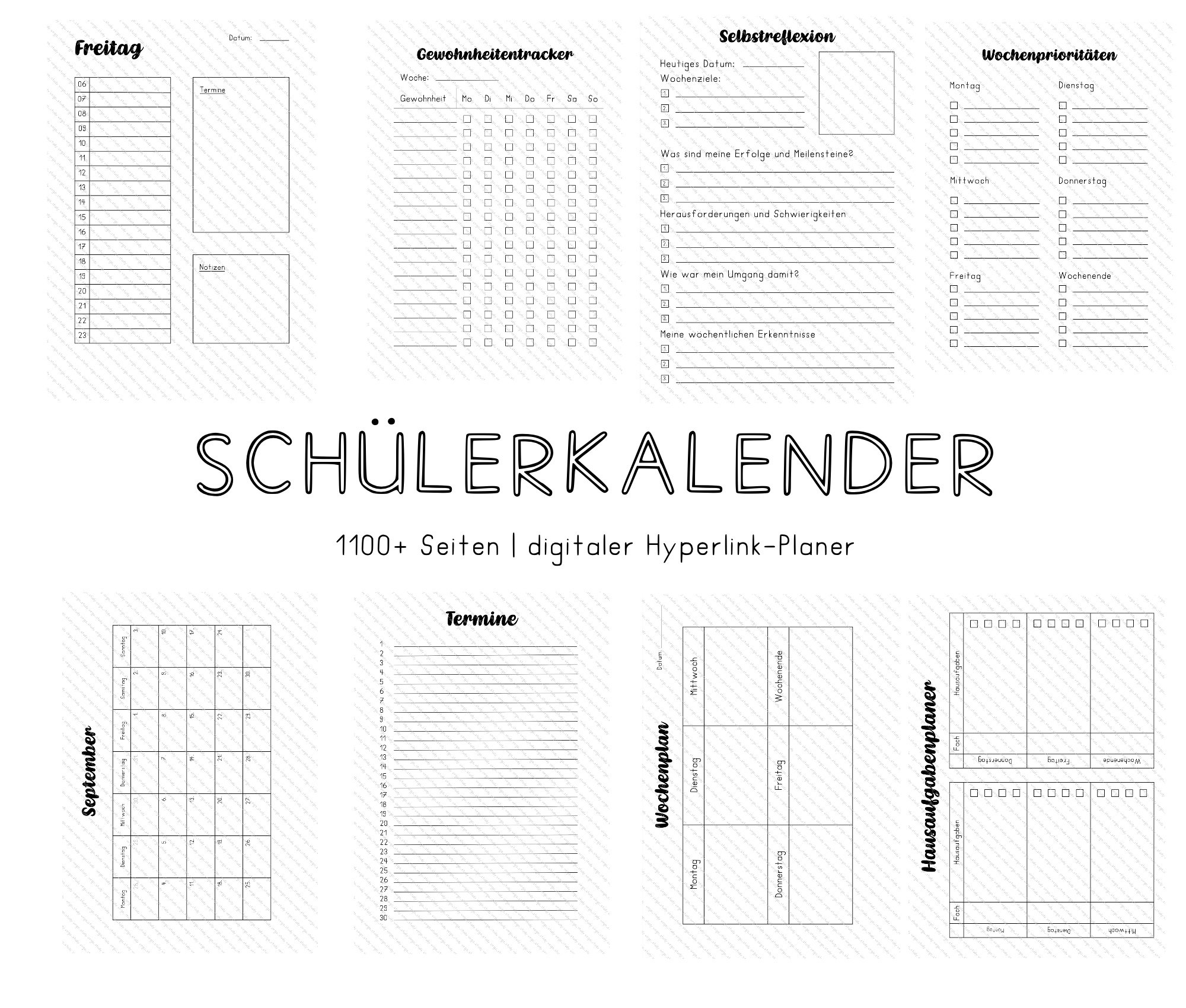 Digitaler Schülerplaner 2023 2024 mit Hyperlinks GoodNotes 5 Notability