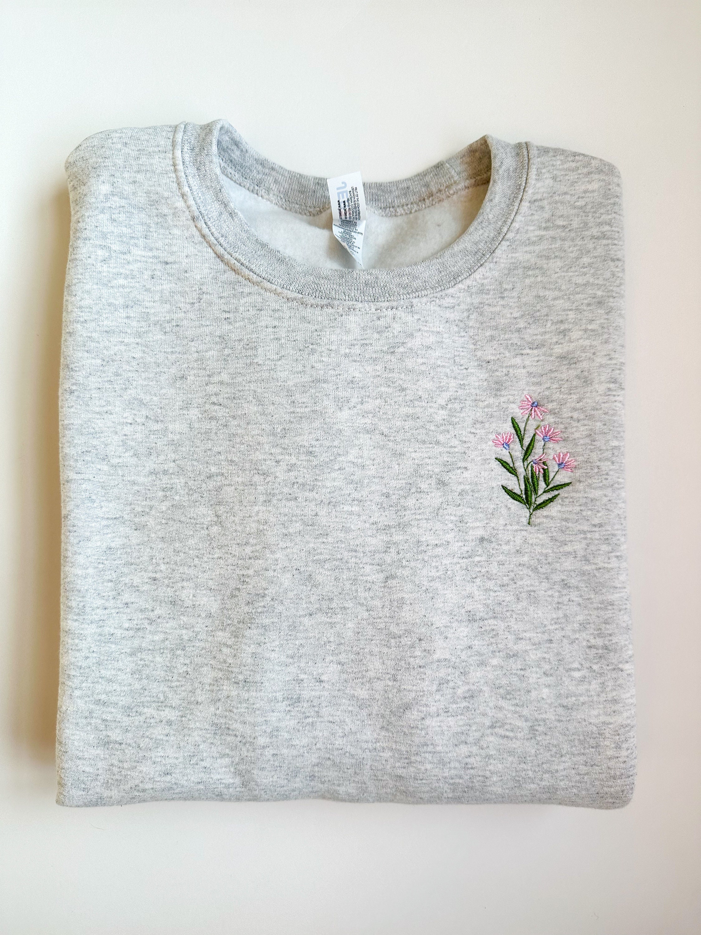 Black Floral Embroidered Sweater