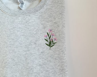Floral Embroidered Sweatshirt || Floral Crewneck || Floral Sweatshirt || Gift for Her