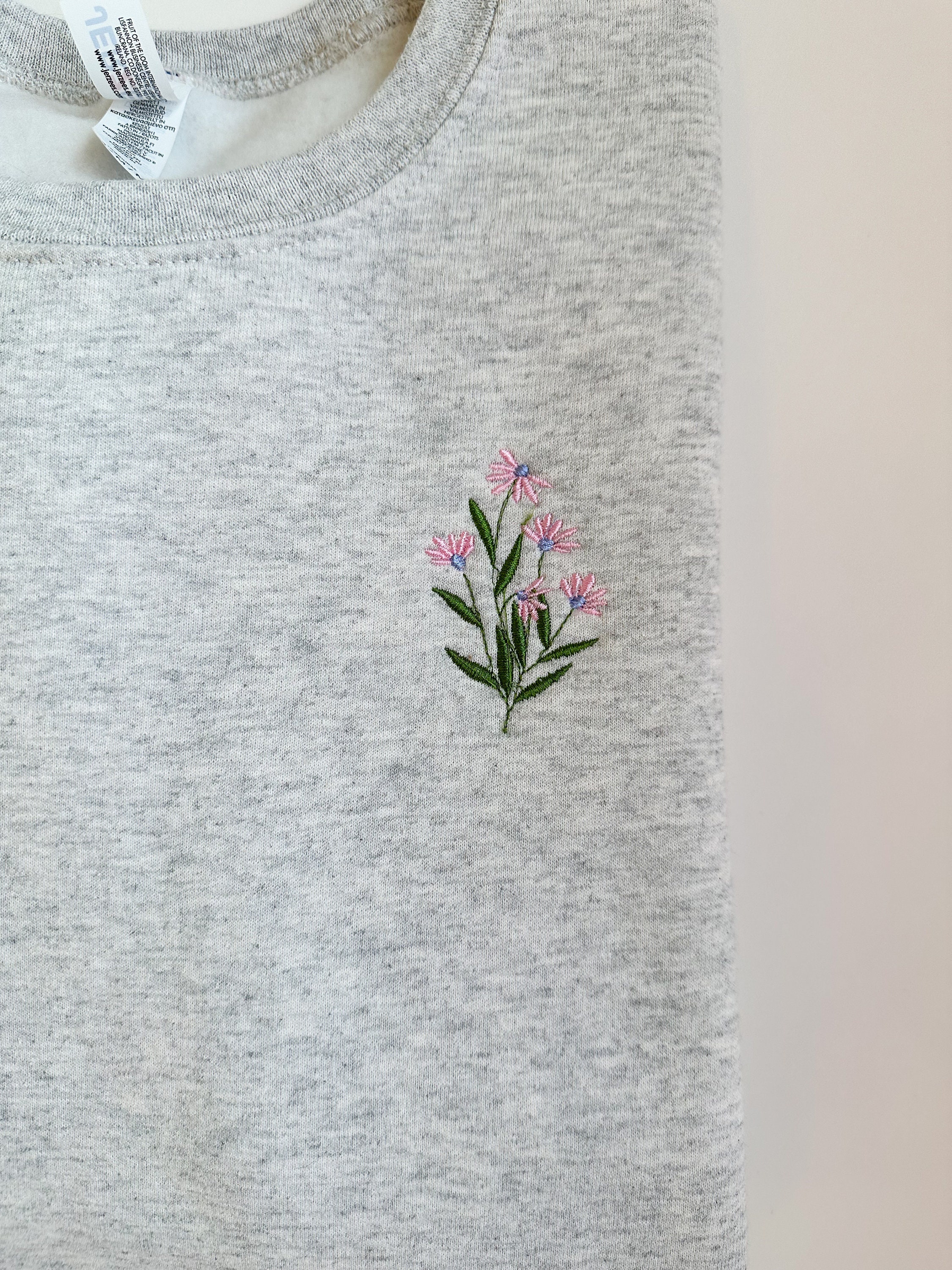 Floral Sleeve Embroidered Hoodie main image 1