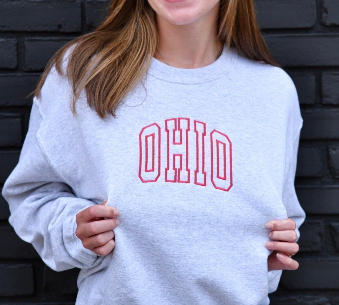 スウェット・トレーナー HUECLOSET Embroidery Sweat Shirt SE523 Sweatshirt with Rhinestones - Gray melange/rhinestones