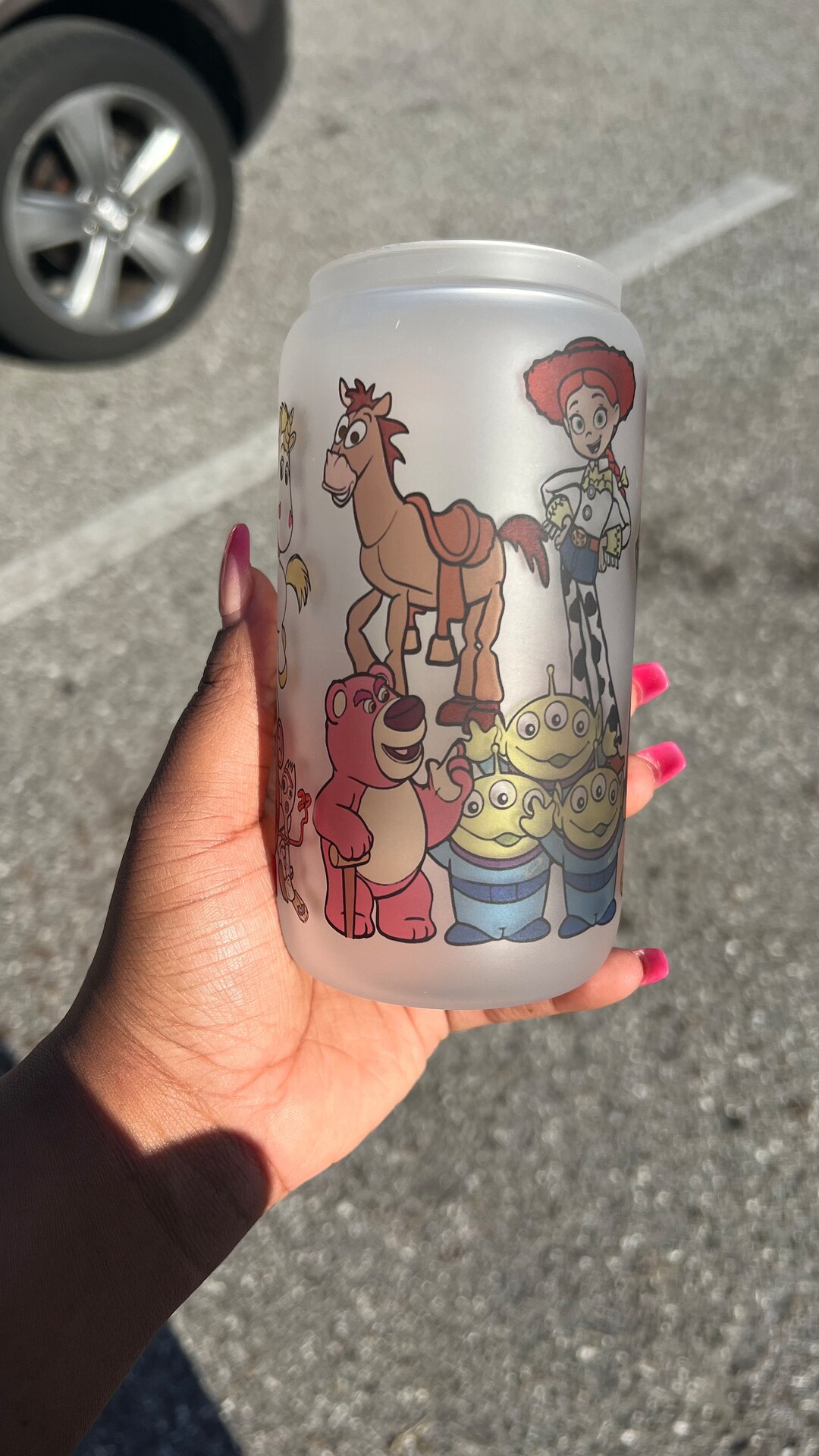 Frosted Toy Story Can Glass Toy Story Glass Etsy