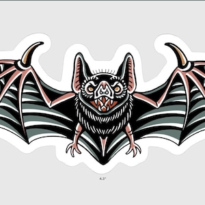 American Traditional Bat Sticker