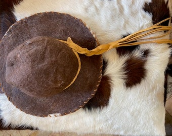 Wool Hat - 100% Wool w/ Leather Braided Band Moab | Mens Crushable Wool Felt Safari Hat with Leather Band  main image 3