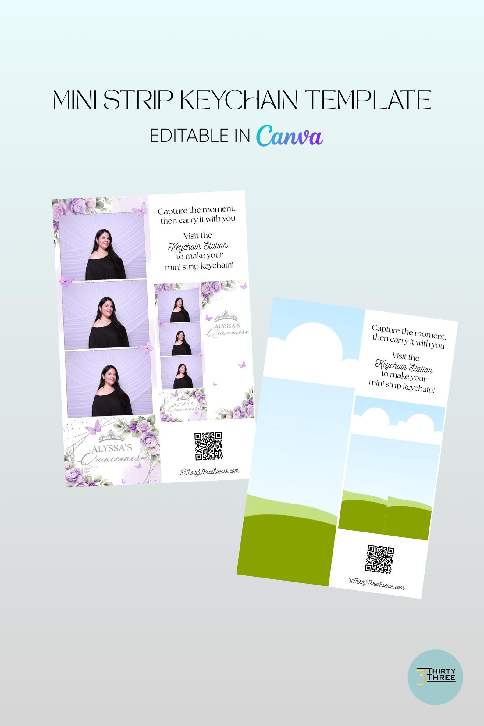 Mini Strip Keychain Editable Canva Template | 4x6 Layout With 2x6 Print ...