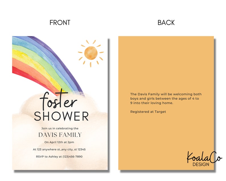 Editable Foster Shower Invite Foster Care Shower Adoption Etsy