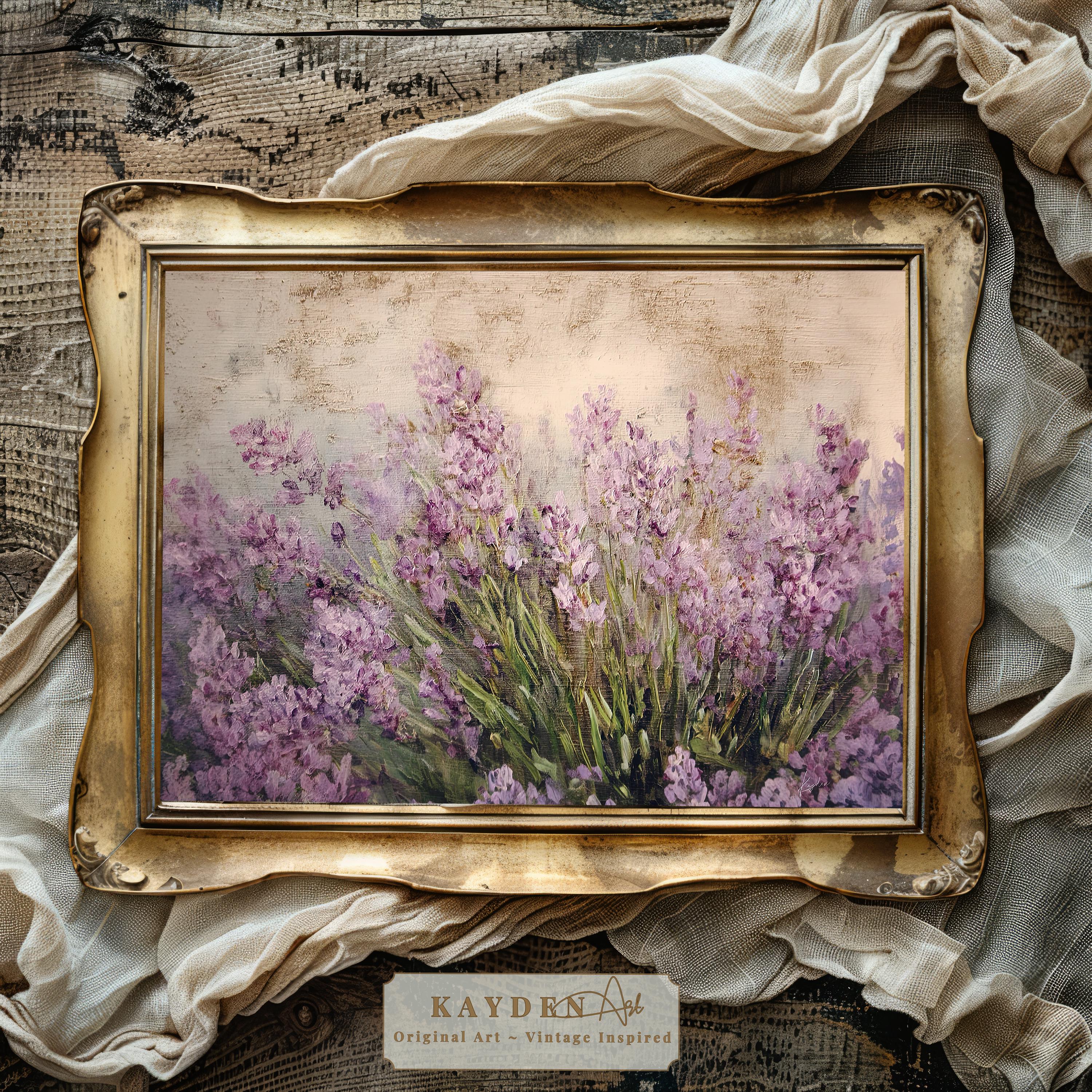 Lavender Flower fields French Countryside Summer Purple flowers Paris Cottagecore Art Print Farm Vintage Style Home Decor Landscape Art