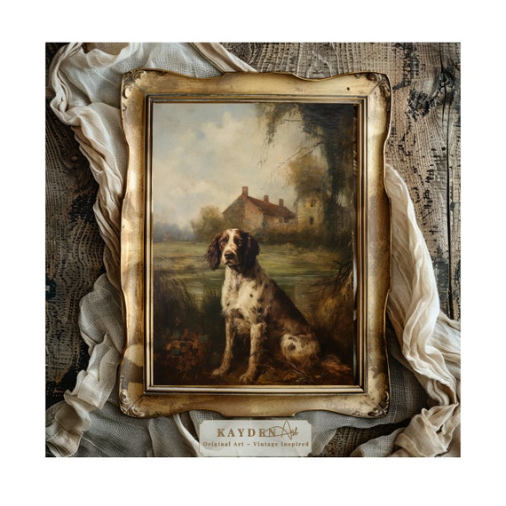 Spaniel Dog Digital Art Print Oil Style Painting English