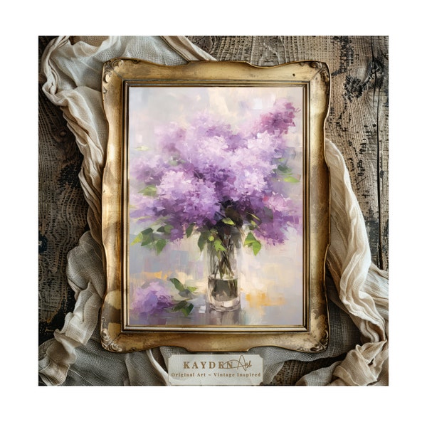 Lilacs in Bloom, Purple Tones, Digital Download Art, Self Print, Artwork, Cottage, Watercolor, Painting, Home Decor, Wall Art, Printable