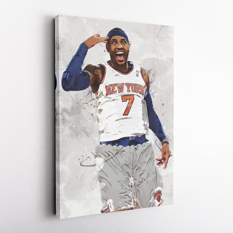 Carmelo Anthony Poster New York Knicks Canvas Print Framed Etsy