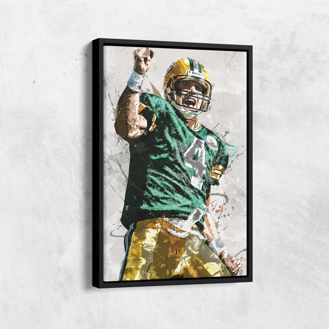 Brett Favre Poster, Green Bay Packers Canvas Print, Framed Poster, Kids