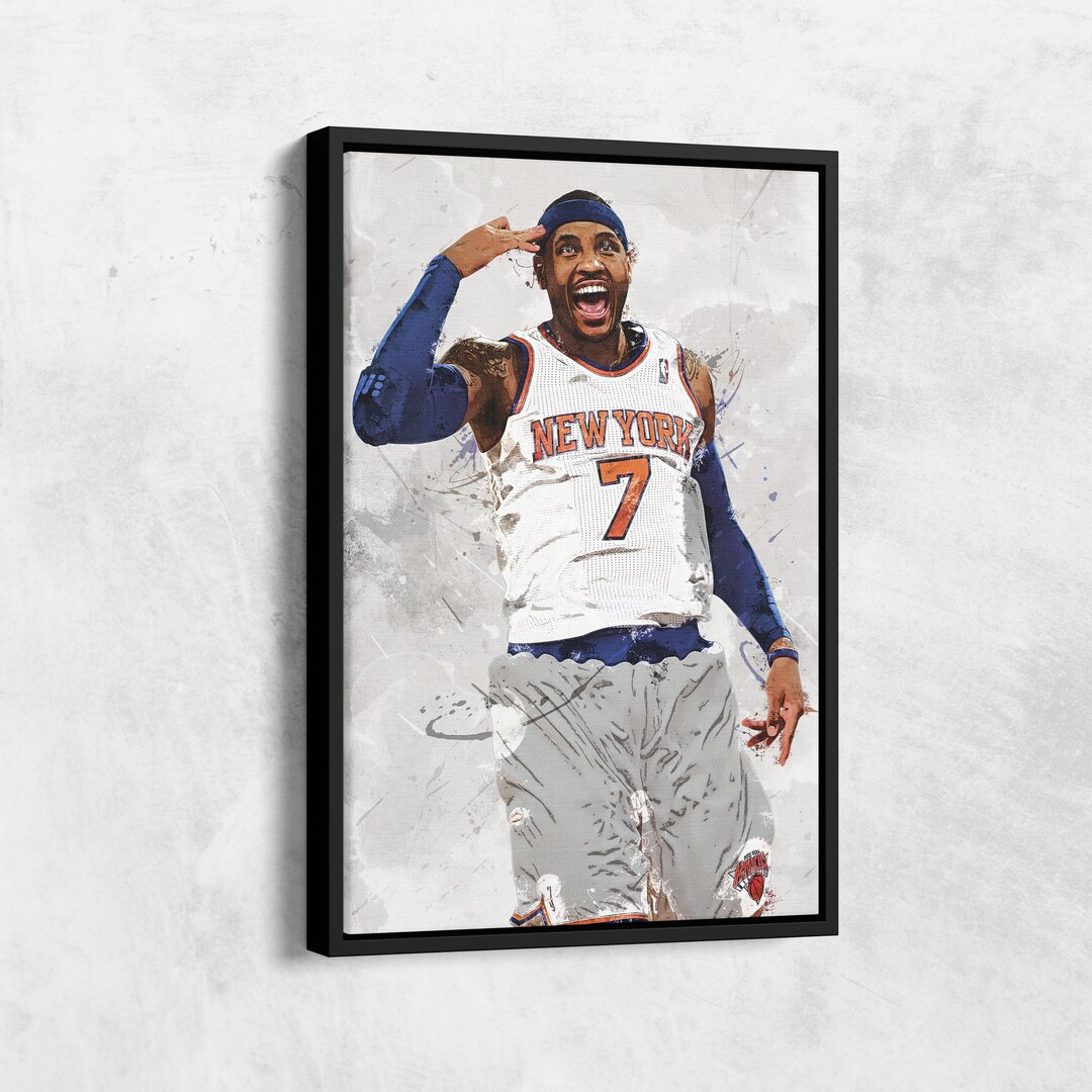 Carmelo Anthony Poster New York Knicks Canvas Print Framed Etsy